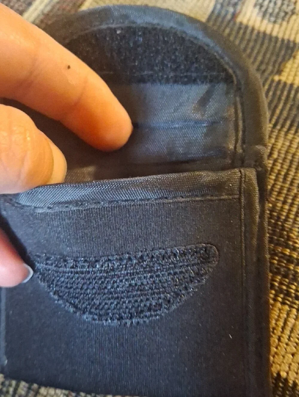 Compact Black Canvas Coin Pouch